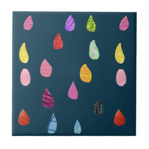 Raindrops Art Collage niedliche Collage boho Fliese