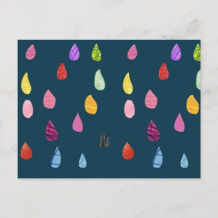 Raindrops Art Collage niedliche Collage boho Postkarte