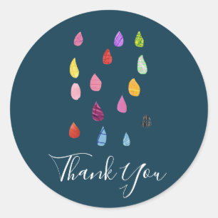 Raindrops Art Collage niedliche Collage boho Runder Aufkleber