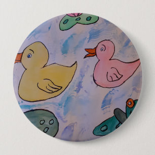 Raindrops auf dem Ducklings-Abzeichen Button