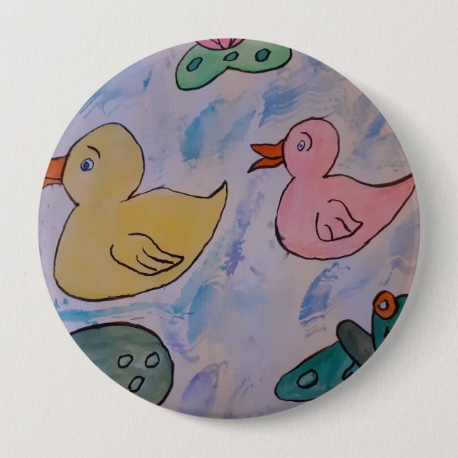Raindrops auf dem Ducklings-Abzeichen Button (Vorderseite)