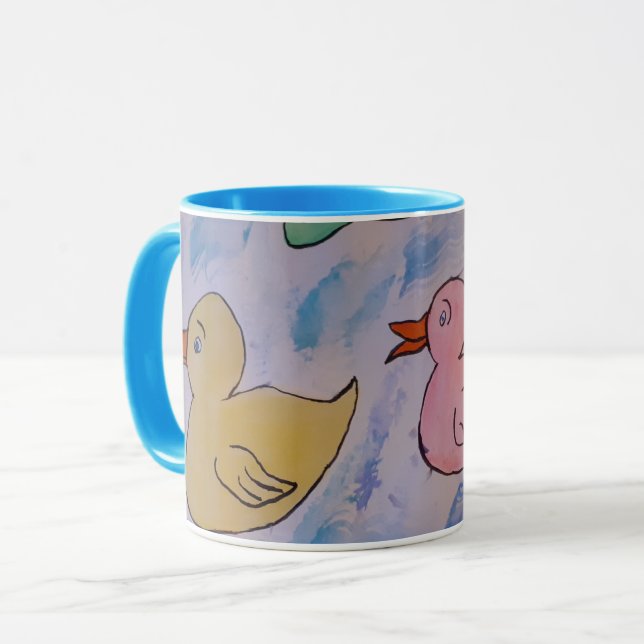 Raindrops auf der Ducklings-Tasse Tasse (Vorderseite Links)