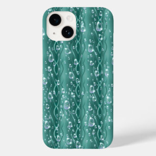 Raindrops auf grünem Metall Case-Mate iPhone 14 Hülle