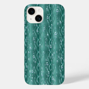 Raindrops auf grünem Metall Case-Mate iPhone 14 Hülle