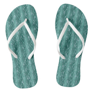 Raindrops auf grünem Metall Flip Flops