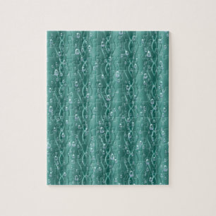Raindrops auf grünem Metall Puzzle