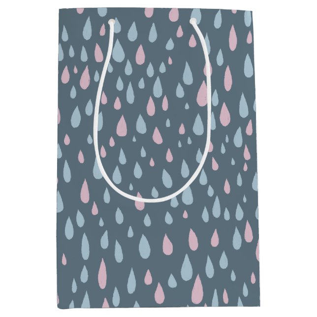 Raindrops Baby Shower Gift Mittlere Geschenktüte (Vorderseite)