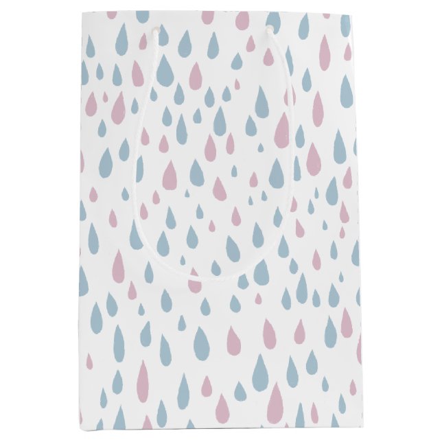 Raindrops Baby Shower Gift Mittlere Geschenktüte (Vorderseite)