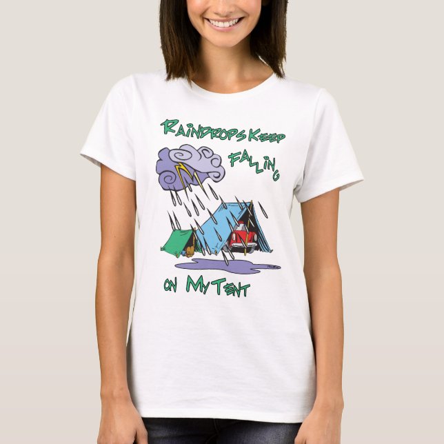 Raindrops-Camping T-Shirt (Vorderseite)