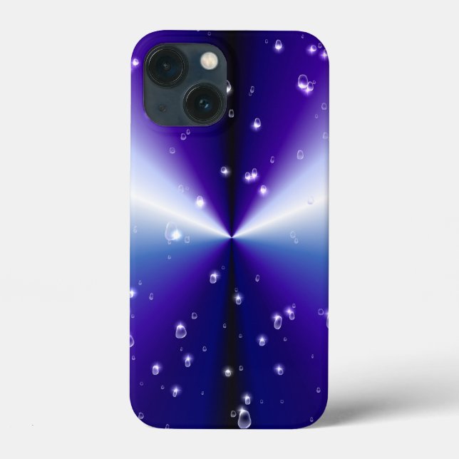 Raindrops mit Sternen auf Lila blauen Regenbogen Case-Mate iPhone Hülle (Rückseite)