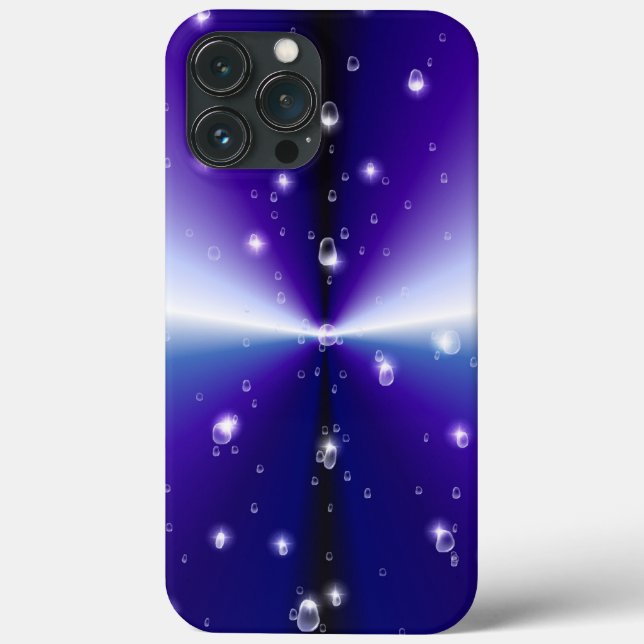 Raindrops mit Sternen auf Lila blauen Regenbogen Case-Mate iPhone Hülle (Rückseite)
