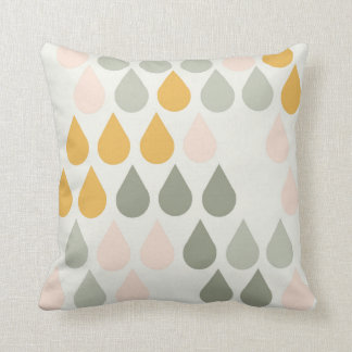 Raindrops Pastel Print Pink Sage Green Senf Kissen