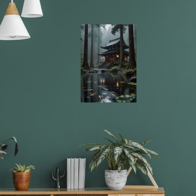 Rainfall Reverie - Verstecktes Tempelposter Poster (Wohnzimmer 1)