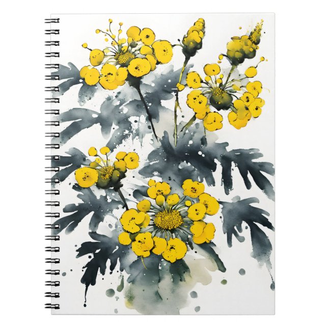 Rainfarn - Aquarellblumen Notizblock (Vorderseite)
