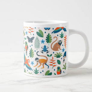 Rainforest Animal Pattern Jumbo-Tasse