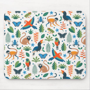 Rainforest Animal Pattern Mousepad