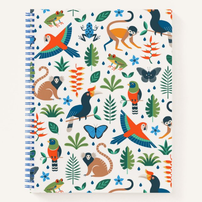 Rainforest Animal Pattern Notizbuch (Vorderseite)