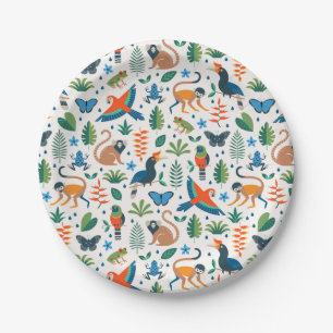 Rainforest Animal Pattern Pappteller