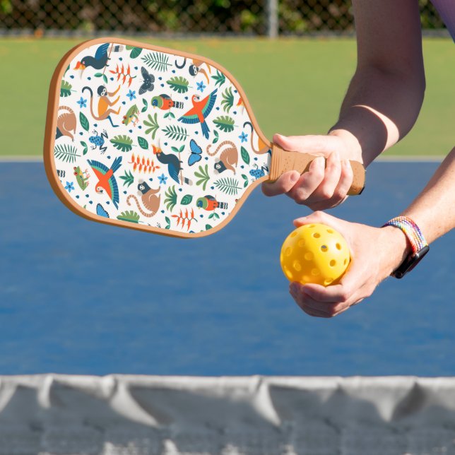Rainforest Animal Pattern Pickleball Schläger (InSitu)