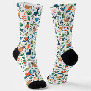 Rainforest Animal Pattern Socken