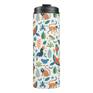 Rainforest Animal Pattern Thermosbecher