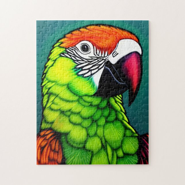 Rainforest Beauty: Exotic Wild Parrot Puzzle (Vertikal)