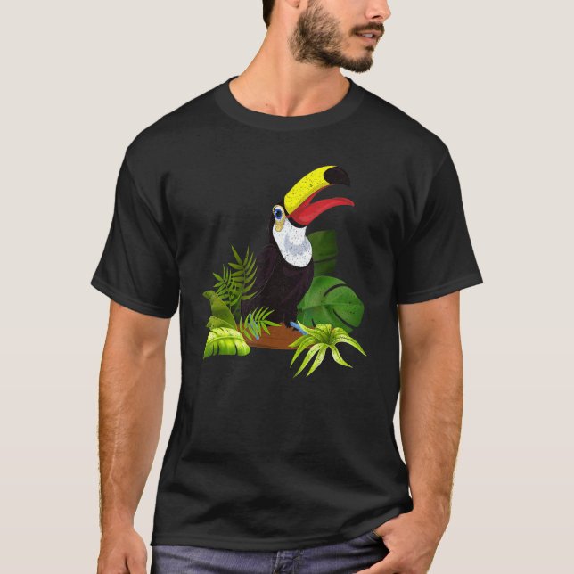 Rainforest Blätter Tropical Animal Zoo Bird Exotic T-Shirt (Vorderseite)