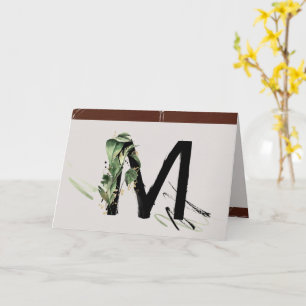 Rainforest Embellished Painted Letter M Monogram Karte