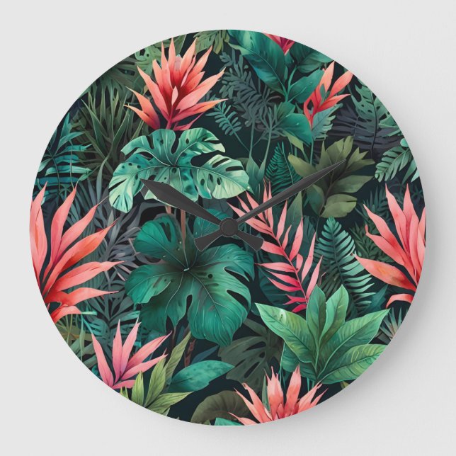 Rainforest Fantasy Große Wanduhr (Vorderseite)