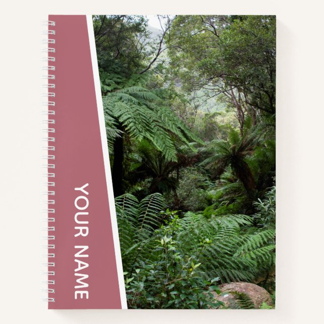 Rainforest Ferns Trees Palms, Australien, Rose Gol Notizbuch (Vorderseite)