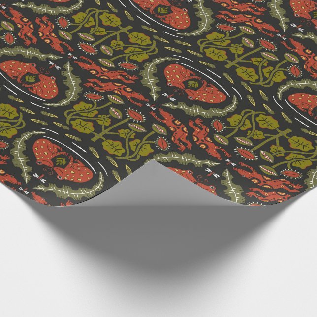 Rainforest Frogs Wrapping Paper Geschenkpapier (Ecke)