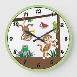 Rainforest Jungle Clock Große Wanduhr