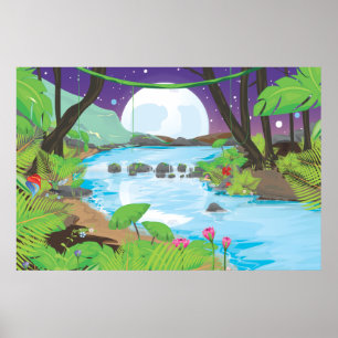 Rainforest River Poster