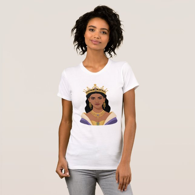 Rainha Brasileira Mulher Poderosa Coroa Dourada Ca T-Shirt (Vorne ganz)