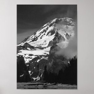 Rainier Black and White Poster