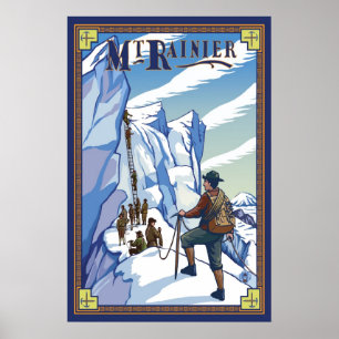 Rainier - Ice Climbing - Reiseplakat Poster