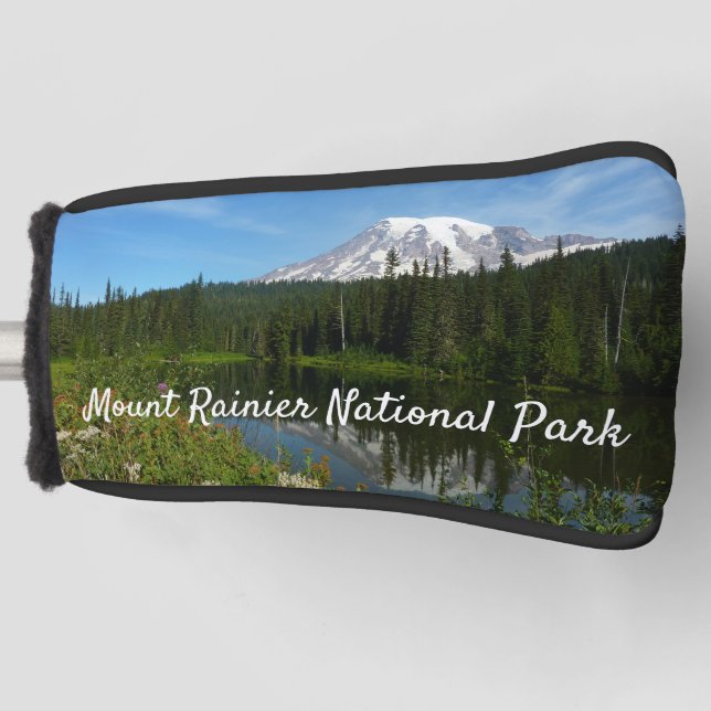 Rainier Lake Reflektion mit Wildblumen Golf Headcover (Vorderseite)