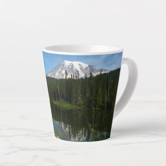 Rainier Lake Reflektion mit Wildblumen Milchtasse (Rechte Ecke)