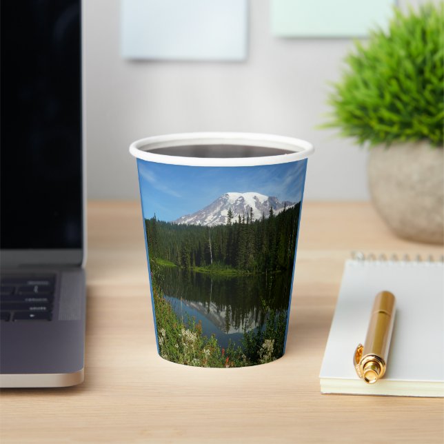 Rainier Lake Reflektion mit Wildblumen Pappbecher (InSitu)