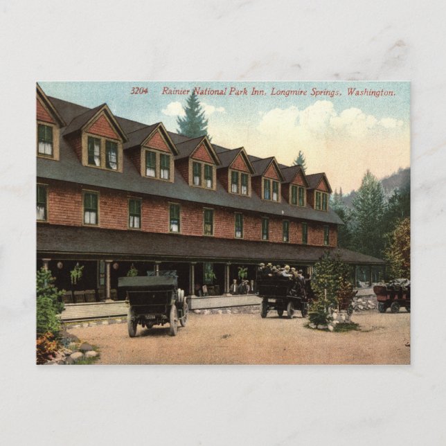 Rainier National Park Inn, Longmire, Vintage Aussi Postkarte (Vorderseite)