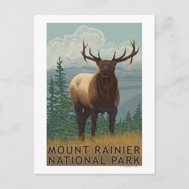 Rainier National Park, WashingtonElk Scene Postkarte (Vorderseite)