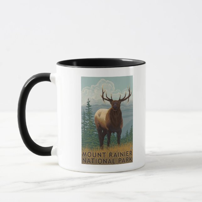 Rainier National Park, WashingtonElk Scene Tasse (Links)