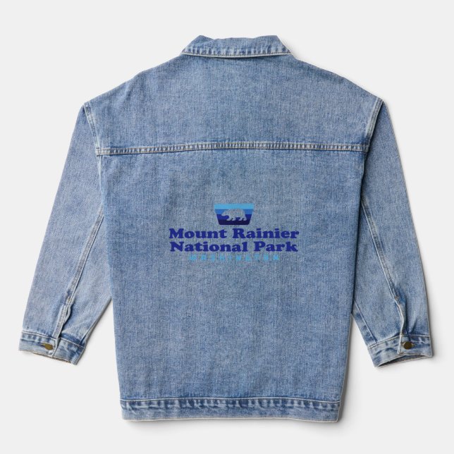 Rainier National Retro Abzeichen Bear Blue Jeansjacke (Rückseite)