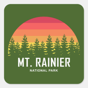 Rainier-Nationalpark Quadratischer Aufkleber