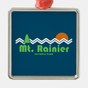 Rainier Nationalpark Retro Ornament Aus Metall