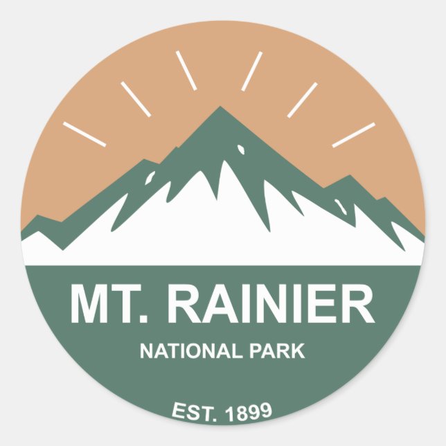 Rainier-Nationalpark Runder Aufkleber (Vorderseite)