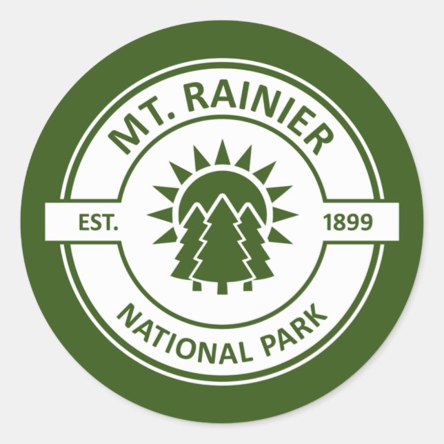 Rainier-Nationalpark Runder Aufkleber (Vorderseite)