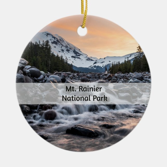 Rainier Nationalpark Souvenir Weihnachten Keramik Ornament (Vorne)