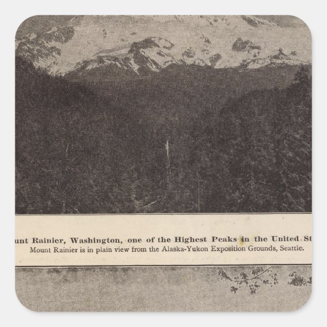Rainier Snoqualmie R Quadratischer Aufkleber (Vorderseite)