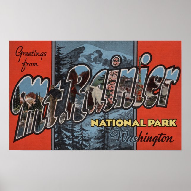 Rainier Staat Park, Washington Poster (Vorne)